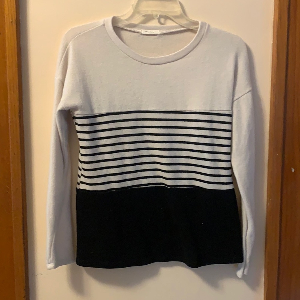 cream striped boutique sweater size S